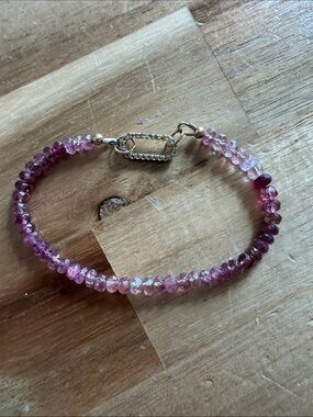 Pink Tourmaline Carabiner Bracelet